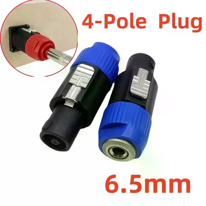 Latch Aviation Connector 4-Pole Audio Speaker Plug Metal Converter Qme