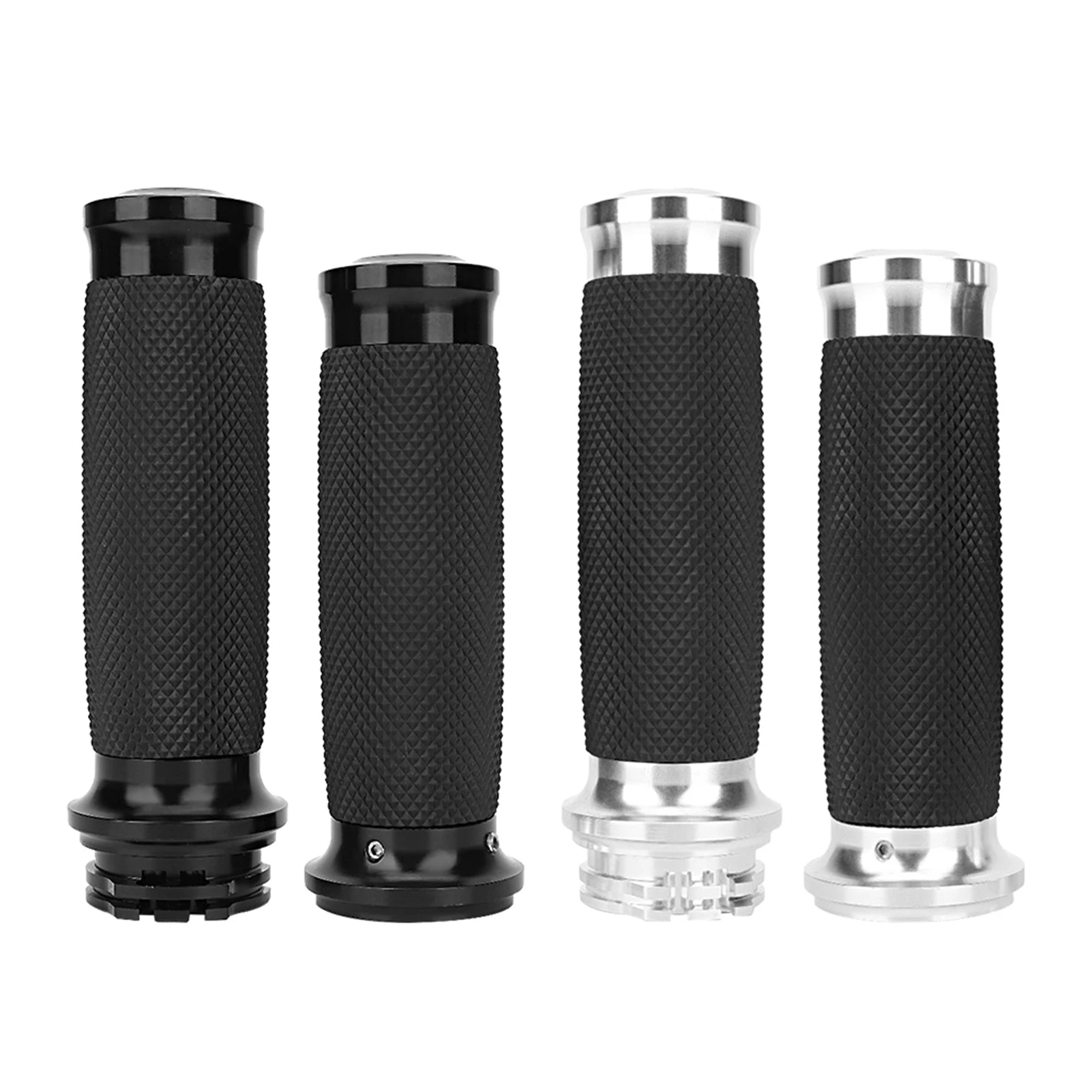 1 Pair Motorcycle 25mm Handgrip Aluminum+Rubber Anti Slip Handlebar Grip Cover Bike Hand Grips Rubber Handlebar Grip Qme