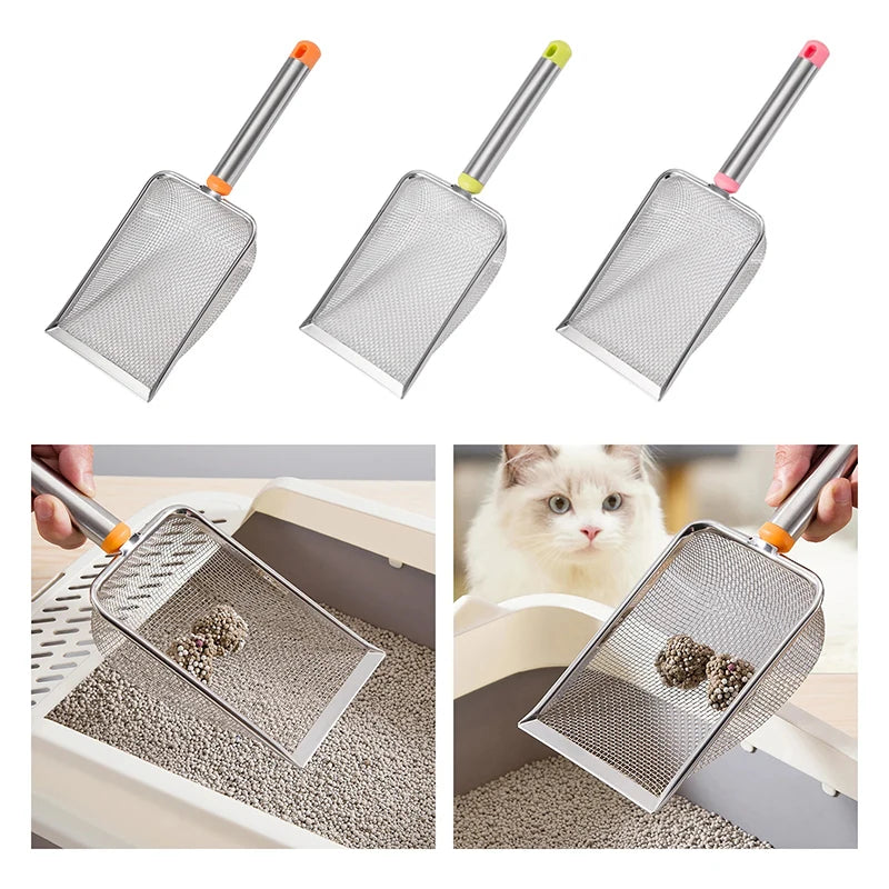 High-efficiency Cat Litter Scoop Fine Mesh Stainless Steel Non-stick Qme