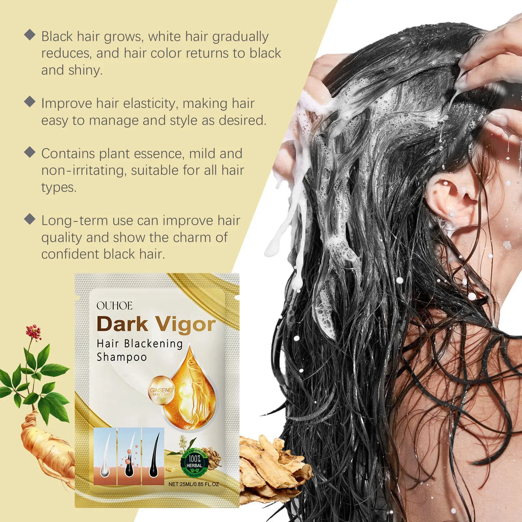 Plant Bubble Hair Dye Shampoo No Irritation Natural Hair Dye Gray White To Black Long Lasting Coloring Fashion Style Hair Care Qme