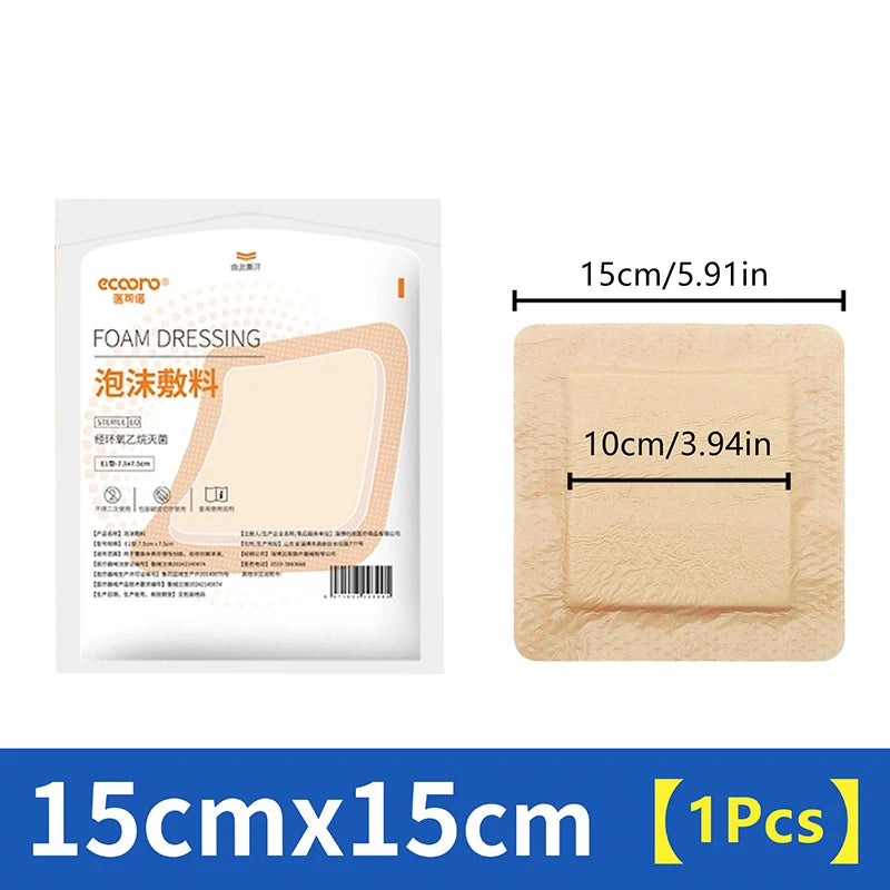 5 Sizes Foam Dressing Border Pressure Ulcer Patch Adhesive Sterilized Qme 15cm