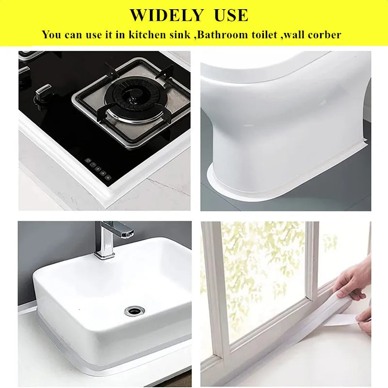 Kitchen Bathroom Wall Sealing Tape Waterproof And Mildew Tile Crack Repair Self Adhesive Waterproof Wall Sticker Sink Edge Tape Qme