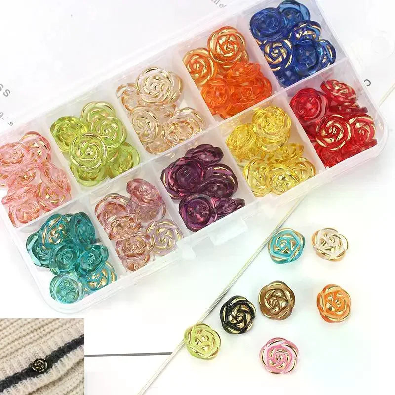 Pcs Durable Acrylic Buttons in Rose Design for Clothing Crafting Qme