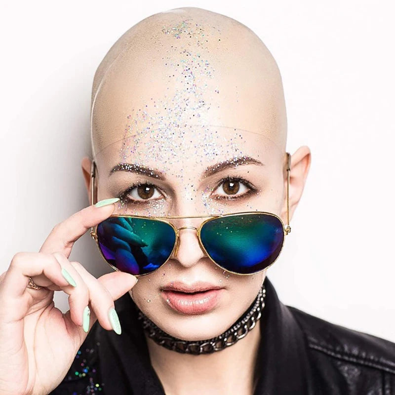 Funny Latex Skin Fake Bald Head Unisex Fancy Film Party Wig Cap Mask Qme