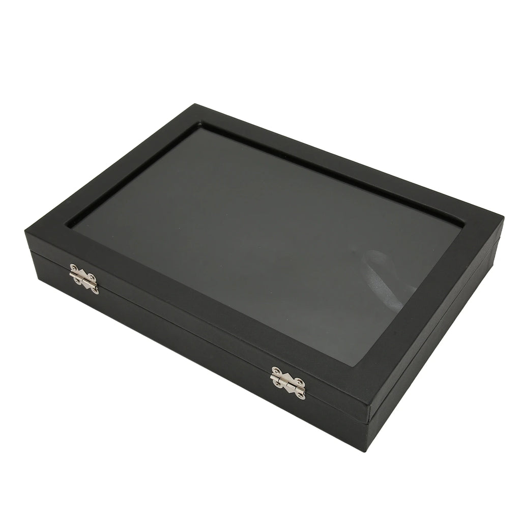 Medal Frame Box Space Saving Pin Display Case Dustproof Transparent Lid Sponge Lining with Lock Buckle for Badge Collection Qme