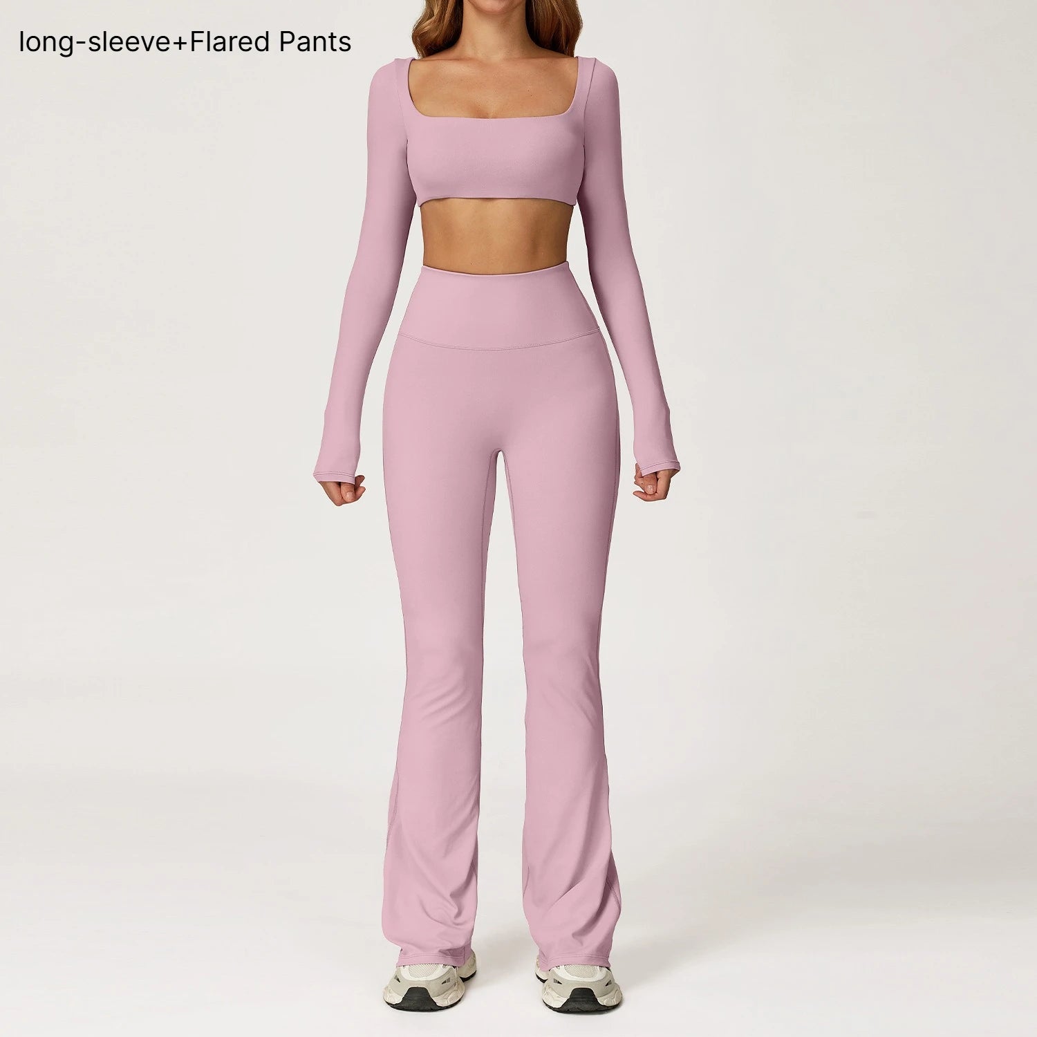 B 2PCS Yoga Suit Sports Set Women Quick-Dry Gym Set Women Tracksuit Running Workout Long Sleeve Sports Shirt Yoga Clothing Qme Top pants Purple S