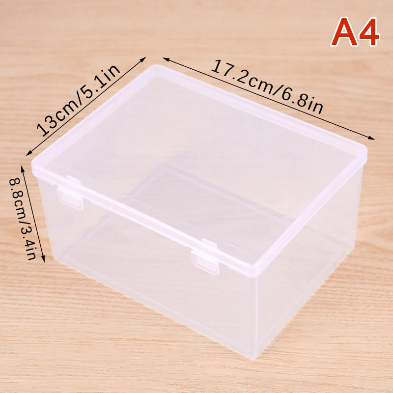 INS Transparent Plastic Storage Box Photocards Holder Desk Storage Organizer Classification Box Stationery. Qme A4