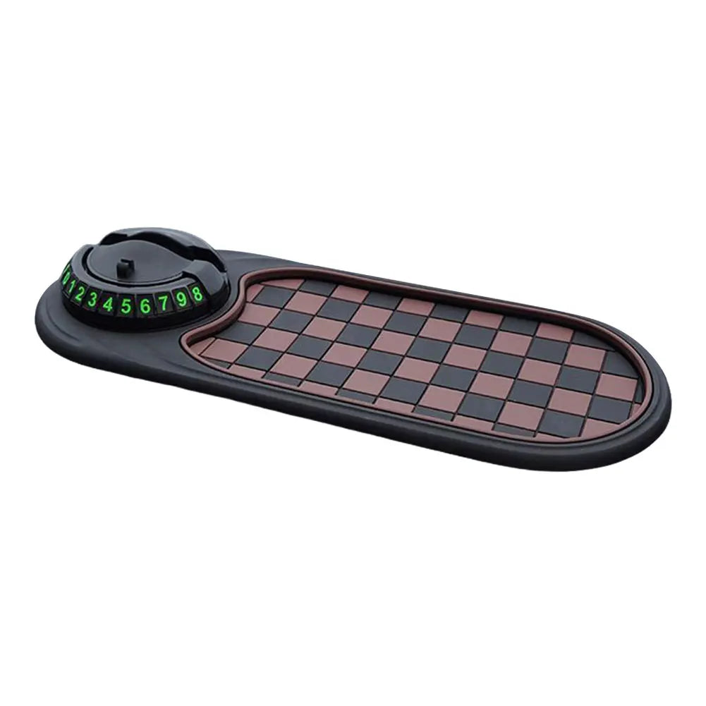 Auto Non-slip Car Mats Dashboard Cell Phone Holder Silicone Dashboard Car Pad Mat for Phones Keys Gadgets Qme Brown Black