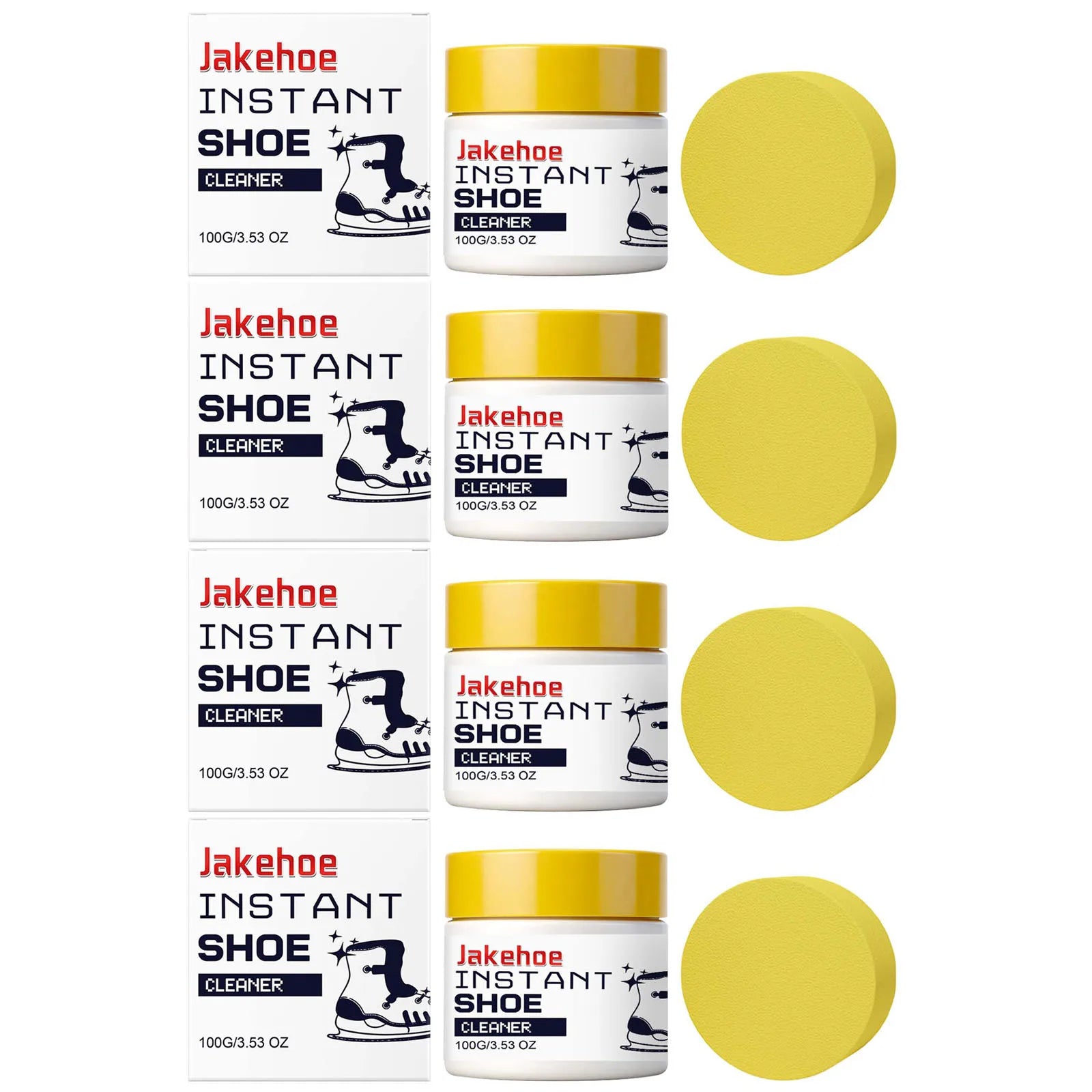 Instant Shoe Cleaning Cream Removing Stains Restore Luster Form a Protective Layer Prevent Yellowing All‑purpose Sneaker Cleaner Qme 4 x 100G Boxed