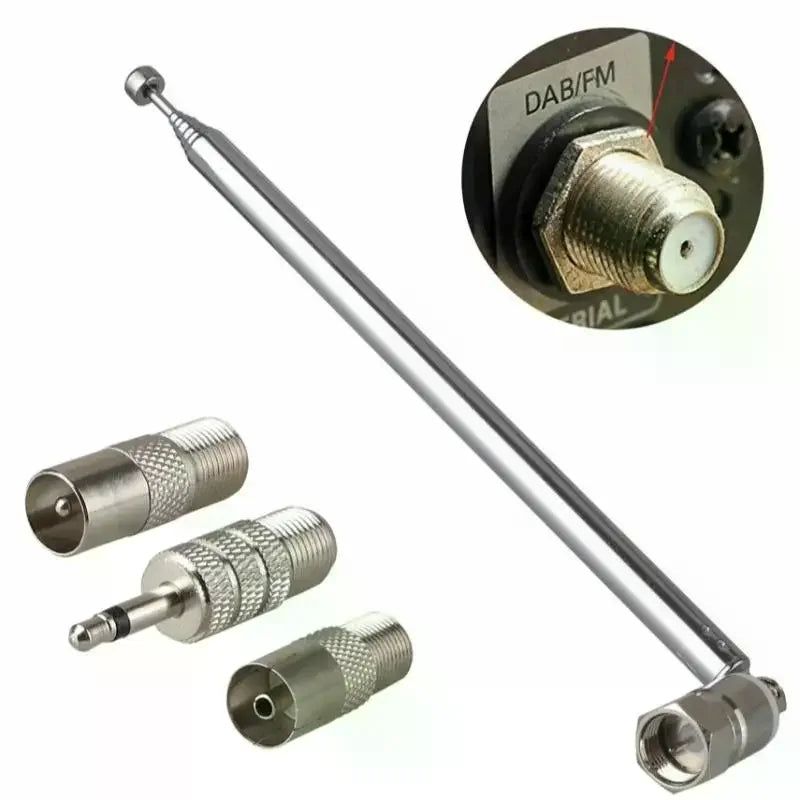 FM Radio Antenna Rod Adapter AV Stereo Receiver Amplifier Signal Qme