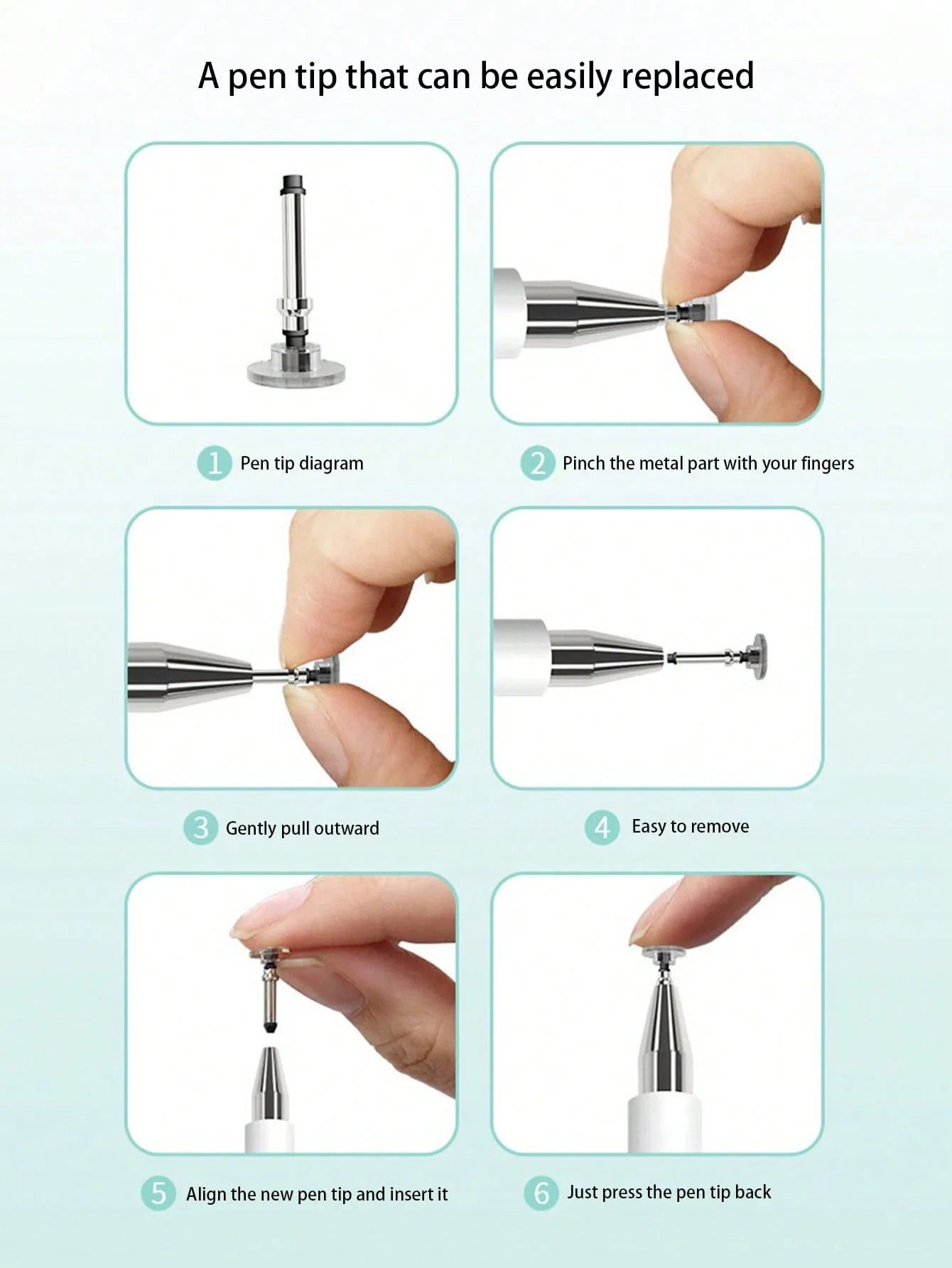 Macaron Gradient Capacitive Pen Disc-shaped Metal Magnetic Cap Stylus Qme