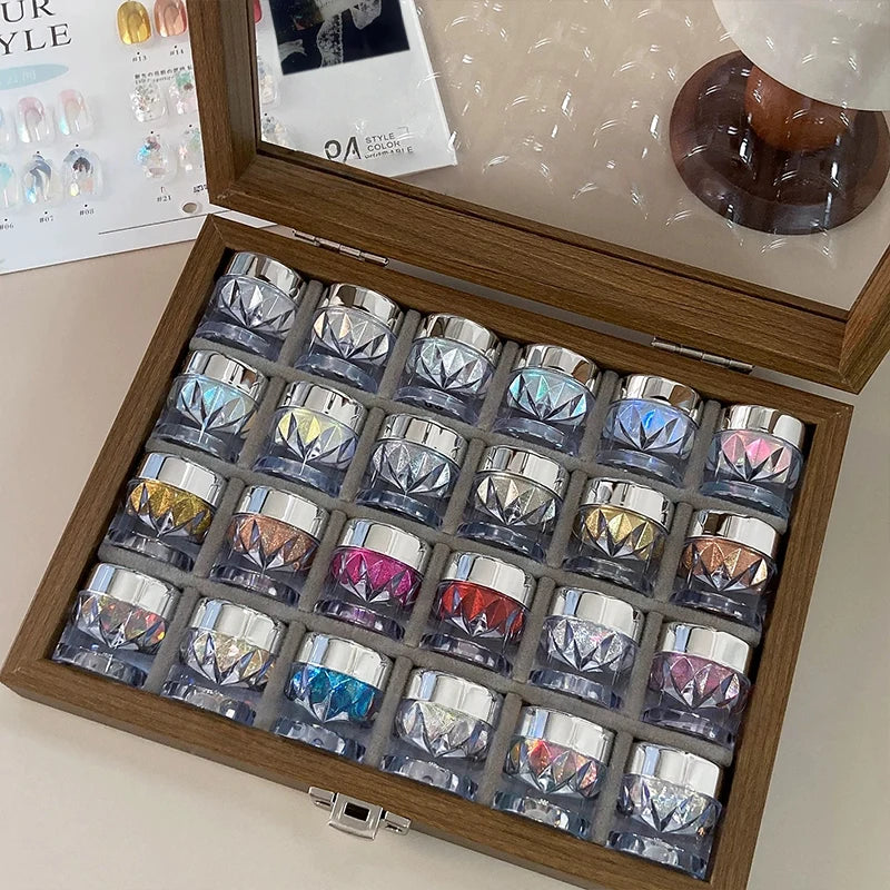 24-color Opal Pink Nail Art Includes Swatches Storage Box It Offers Qme