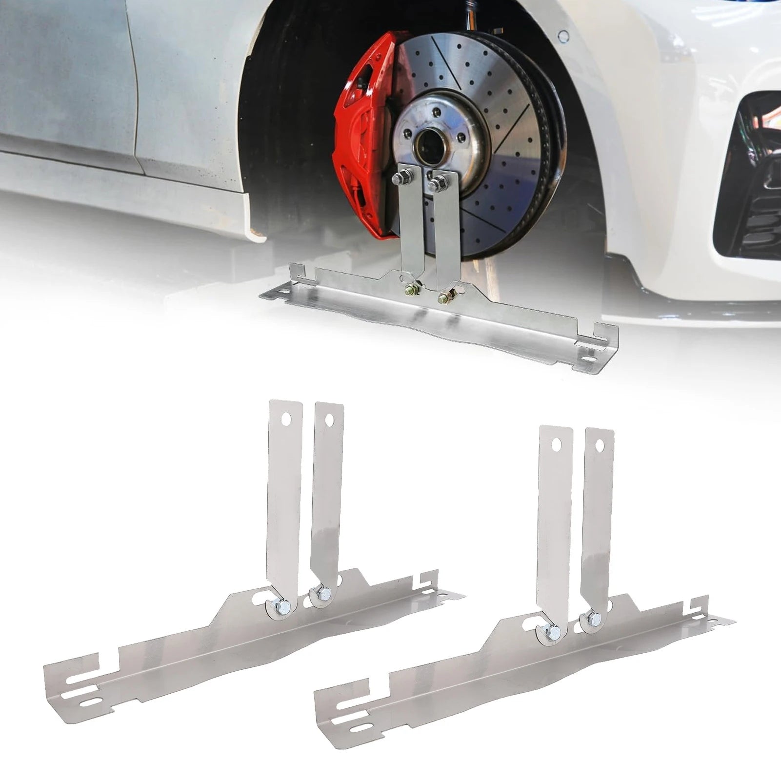2Pcs Car Wheel Alignment Tool Plate Stainless Steel Measurement Wheel Alignment Tool for Trucks, Off road Vehicles, Coupes Qme