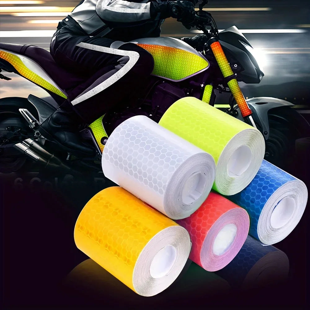 5m Reflective Tape PVC Bicycle Wheels Reflect Fluorescent Sticker Bike Reflective Sticker Strip Tape For Cycling Warning Safety Qme
