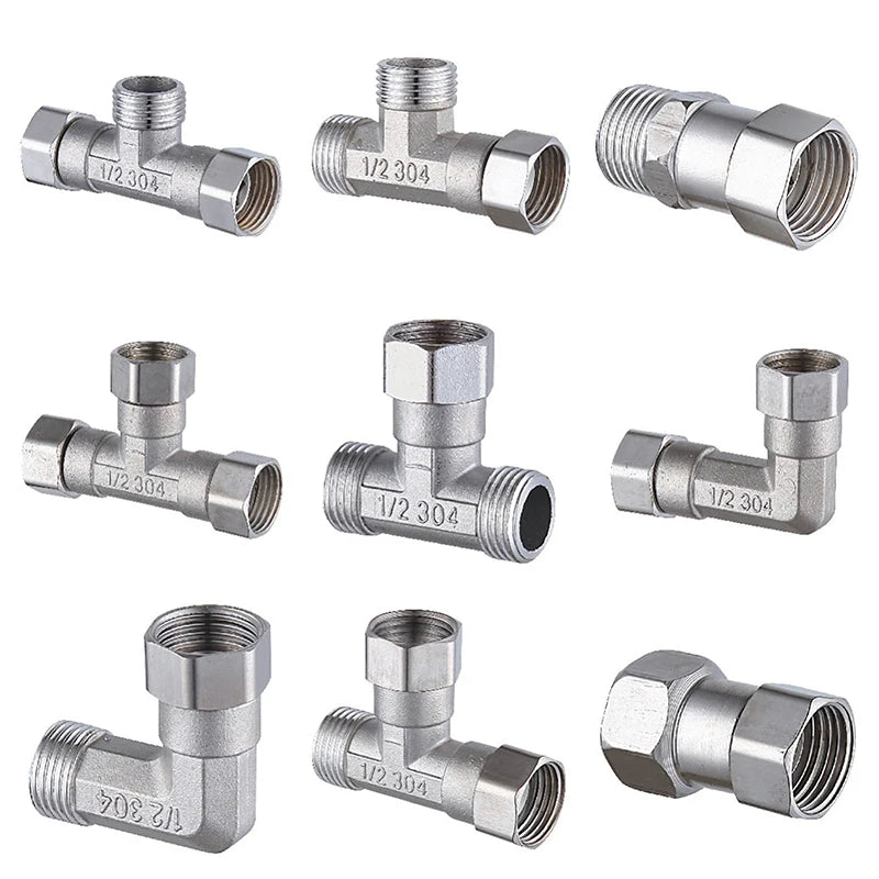Bath Bidet Sprayer Shower Stainless Steel T Adapter G1 2 T-valve Qme
