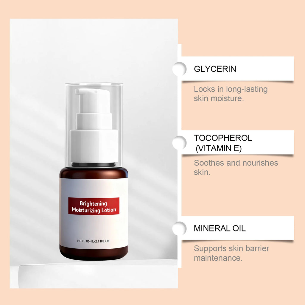 Brightening Moisturizing Lotion with Vitamin E Hydrating Glow-Boosting Face Cream Soothing Dark Spots Remover for Dull Dry Skin Qme