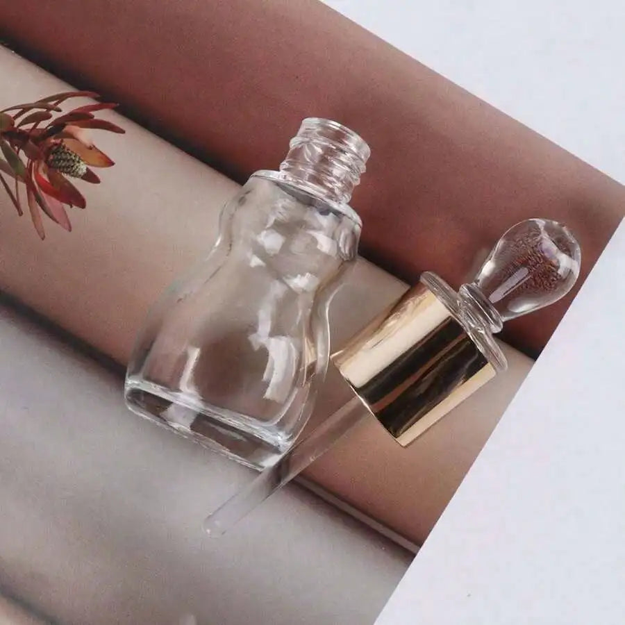 Refillable Transparent Glass Essential Oil Perfume Bottle Mini Sample Qme