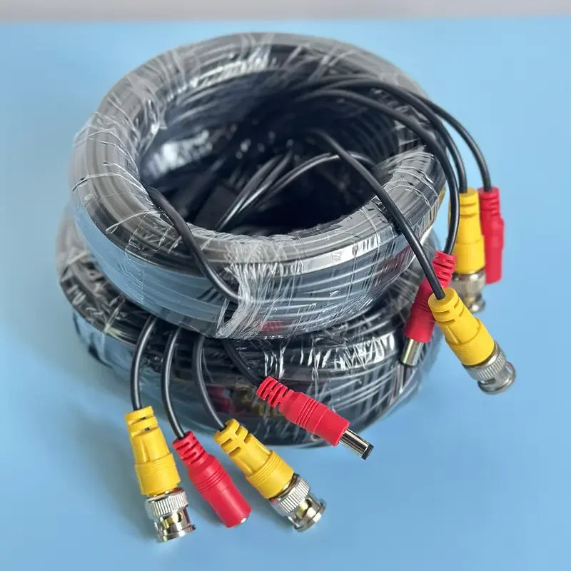 15M BNC+DC Connector 2 in 1 BNC CCTV Cable coaxial Video Power AHD Cameras Cable for DVR System Qme 15M