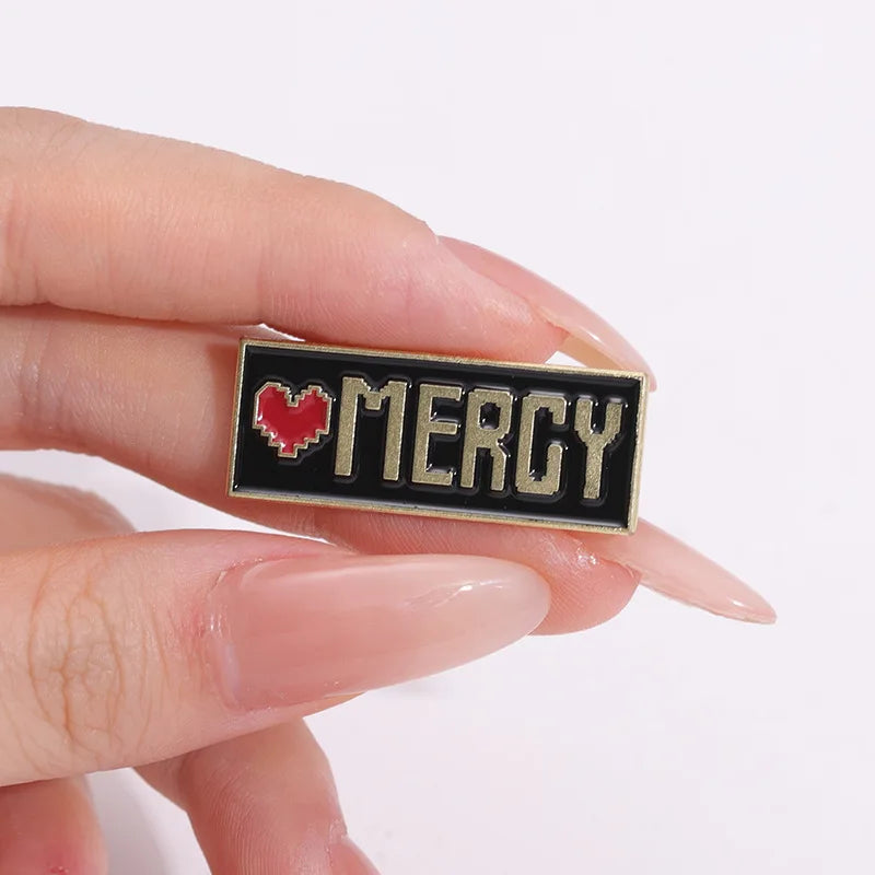 Red Heart Mercy Badge Enamel Pins Undertale Game ACT ITEM Brooches Metal Lapel Badge Funny Jewelry Gift for Friend Wholesale Qme