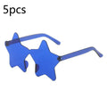 Star Shaped Rimless Sunglasses Colorful Transparent Party Glasses Qme A4