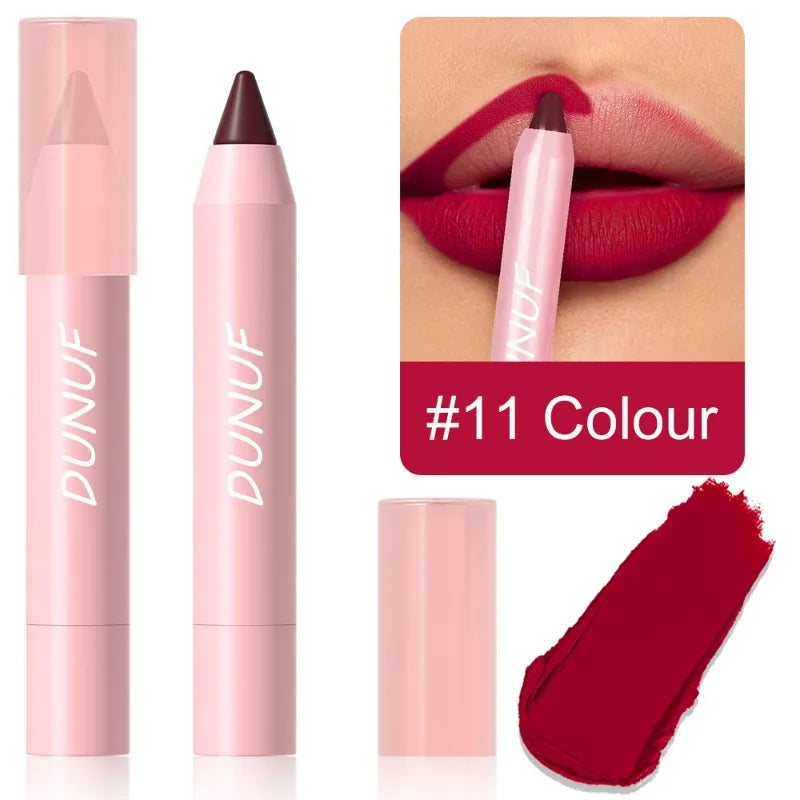 18 Colors Matte Lipstick Pen Soft Silky Velvet Lip Liner Pencil Sexy Full Color Lip Crayon Waterproof Lasting Beauty Maquillaje Qme 11
