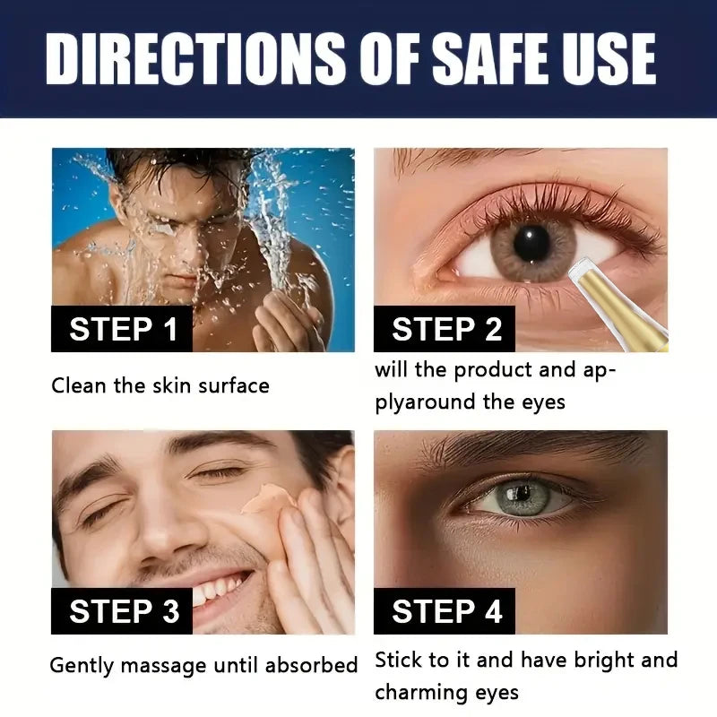 Caffeine and Retinol Eye Cream with Hyaluronic Acid - Anti-Allergic and Moisturizing Formula That Reduces Dark Circles, Puffiness, and Fine Lines Qme
