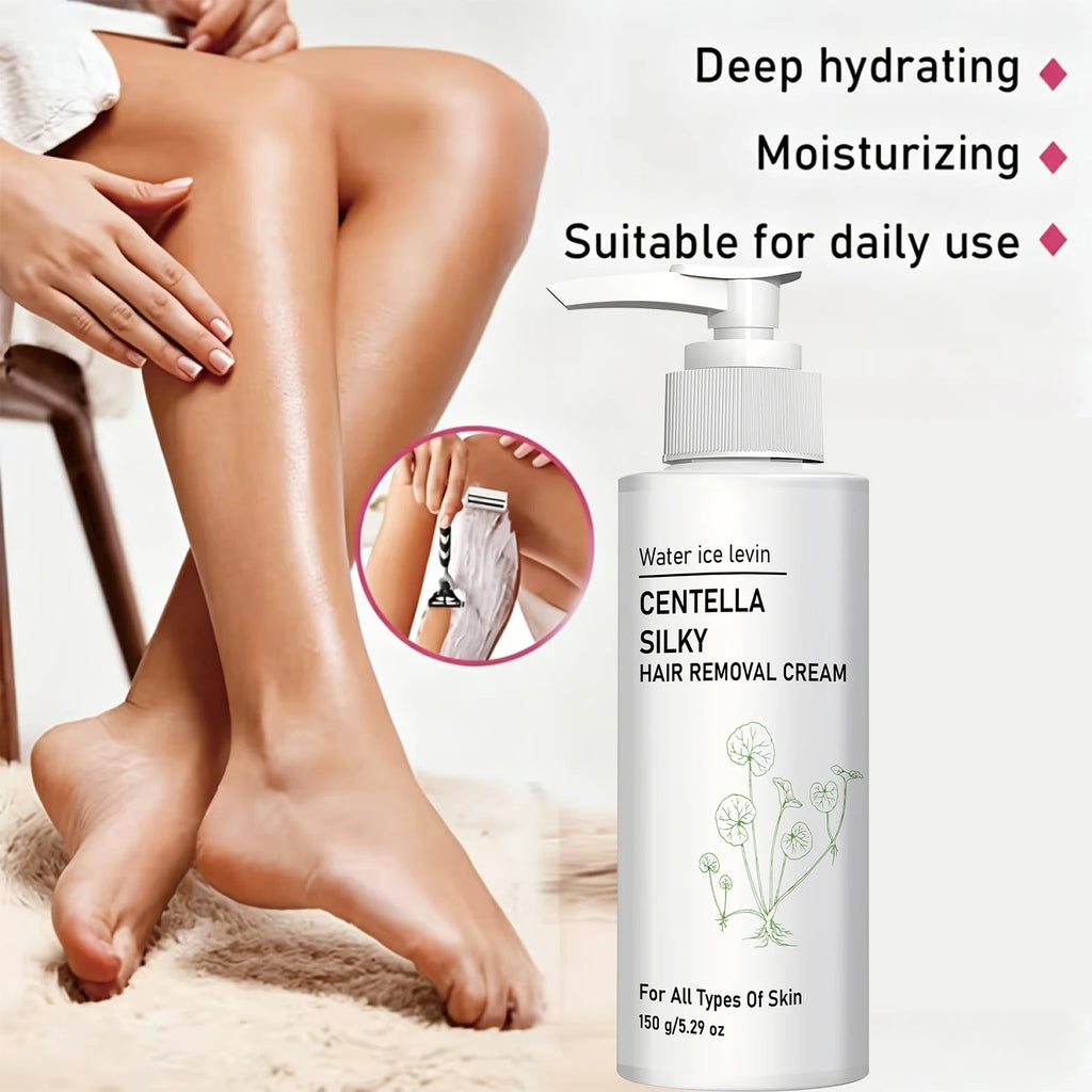 Gentle Centella Silky Depilatory Cream for All Skin, Niacinamide Collagen Hydrating Smooth Hair Removal Treatment Qme