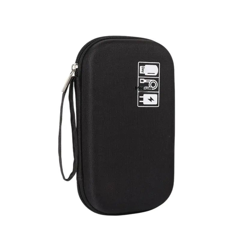 Travel Portable Digital Accessories Storage Bag Organizer Of Mobile Phone Bag U Disk Charging Bank Mobile Data Cable Storage Bag Qme Black