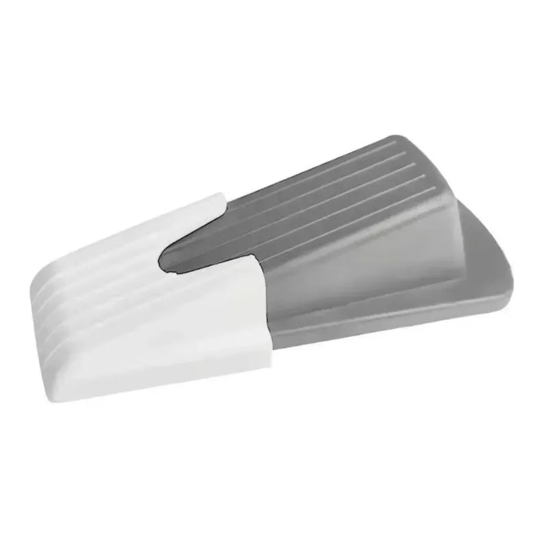 Rubber Door Stopper Wedge Anti Slip Floor Stop Indoor Use Prevents Qme Grey