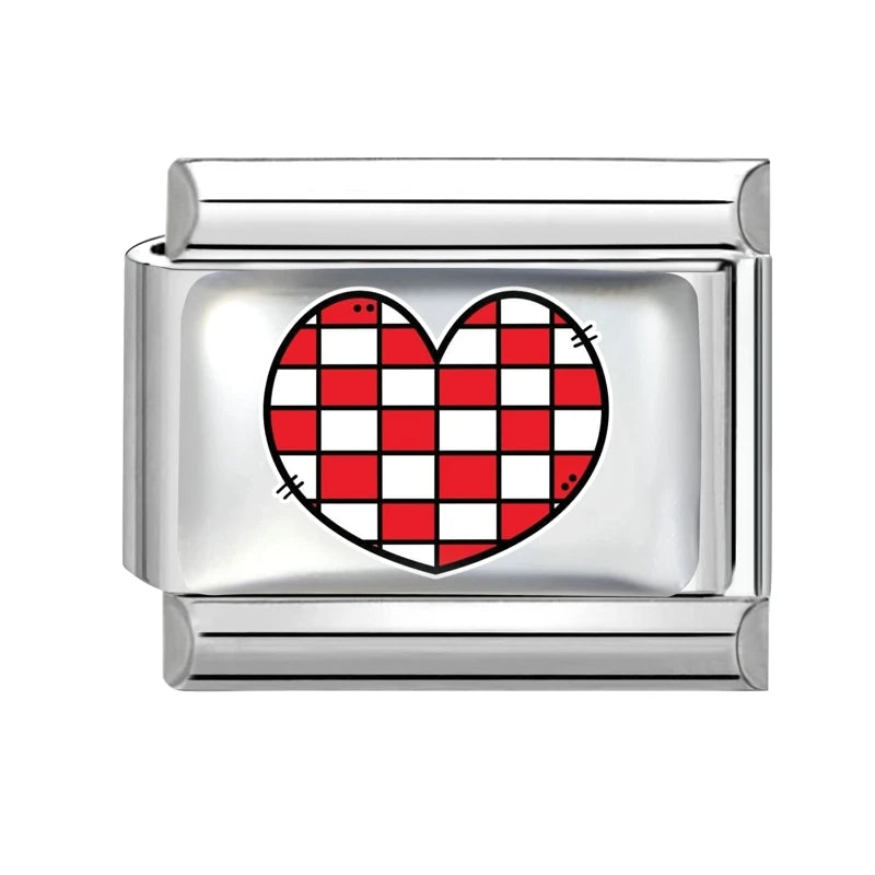 New Y2K Red Series Colorful Love Heart Gift Sun Star Italian Charm Link fit 9mm Stainless Steel Jewelry DIY Making Bracelet Gift Qme Style 12