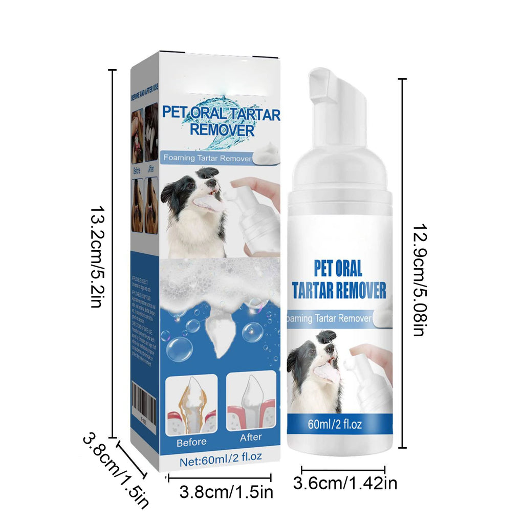 60ml Pet Oral Tartar Remover Spray Pet Oral Foam Cleaner Dogs And Cats Oral Cleanse Foams for Dogs & Cats Support Healthy Gums Qme