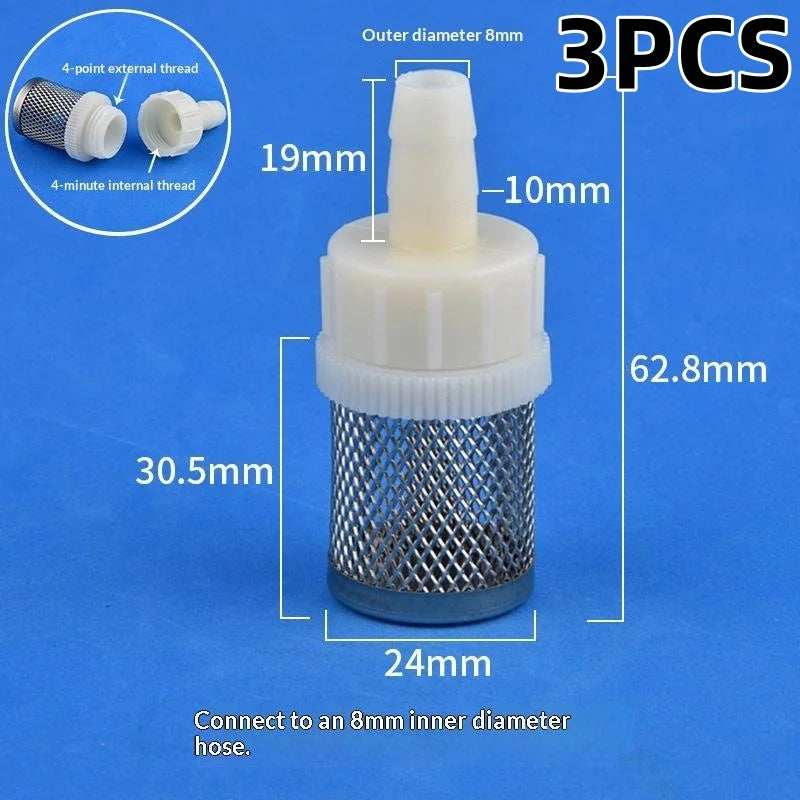 Stainless Steel Filter Fish Tank Aquarium Garden DIY Accessories 1 Qme 8mm Filter 3pcs