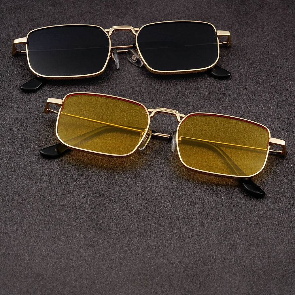 Fashion Rectangle Sunglasses Men Women Vintage Square Driving Sun Glasses Brand Square Sun Glasses for Men Shades Female Eyewear Qme