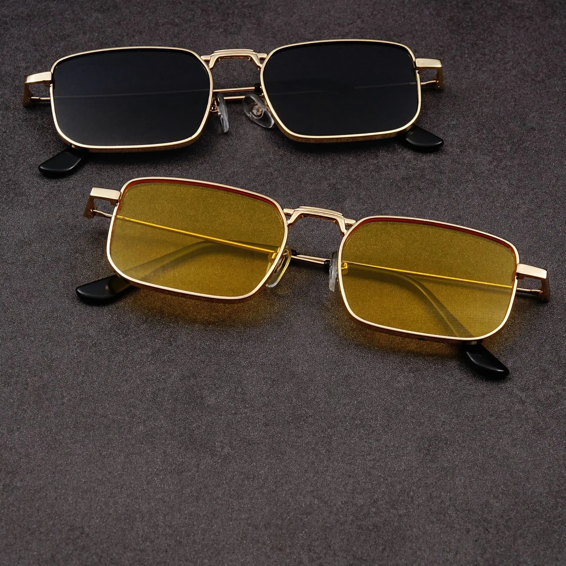 Fashion Rectangle Sunglasses Men Women Vintage Square Driving Sun Glasses Brand Square Sun Glasses for Men Shades Female Eyewear Qme