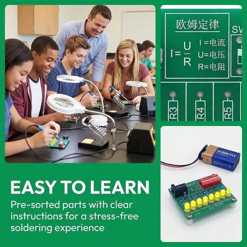 DIY Soldering Practice LED Current Test Electronic Manufacturing Qme