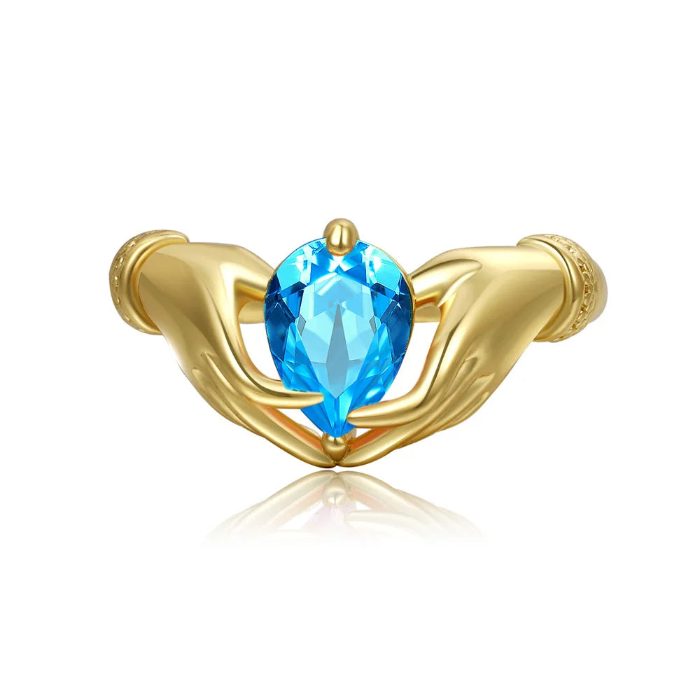 New Women Girls Hand Rizeable Ring Creative Love Hug Love Stone Ring Fashion Lady Open Ring Jewelry Gifts for Lovers Femme Qme