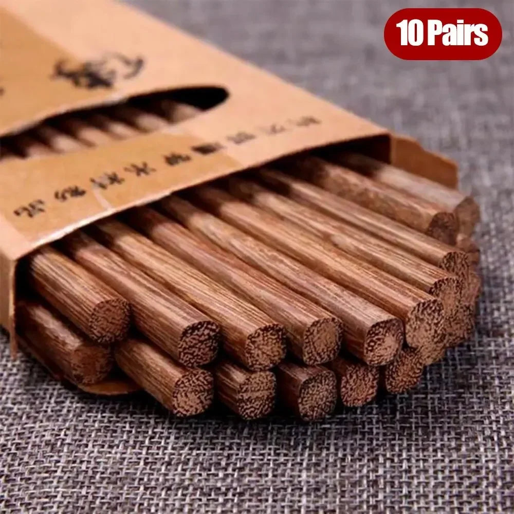 Premium Wooden Chopsticks Lacquerless and Waxless Japanese Hotel Household Mahogany Chopsticks 10 Pairs Set Korean Chopsticks Qme