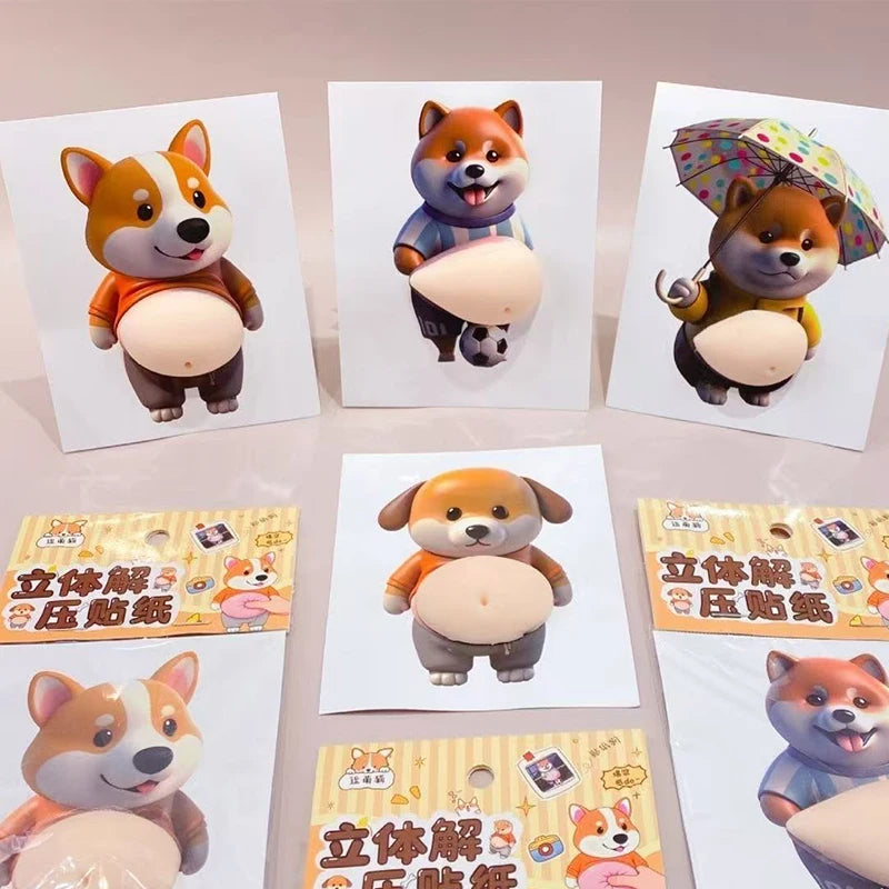 1 Refrigerator Wall Decoration Silicone Self-adhesive Sticker 3D Cute Qme