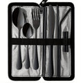 Portable Utensils Travel Camping Cutlery Stainless Steel Tableware Qme Black