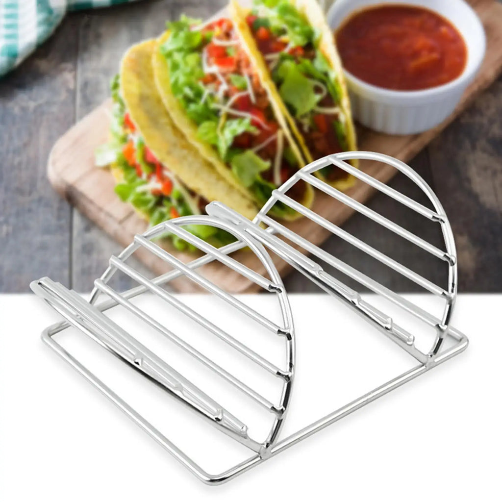 Taco Holder Stainless Steel Kitchen Supplies Metal Tortilla Rack for Entertainers Home Cooks Parents Parties Gatherings Holidays Qme