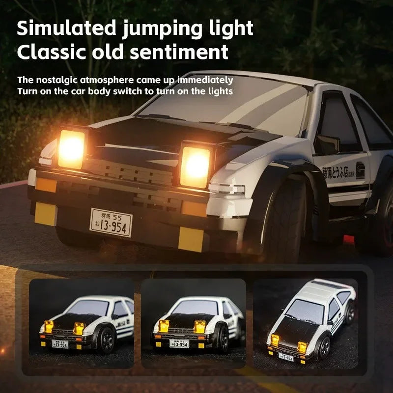 1:64 Desktop RC Drift Car 2.4G High-Speed Racing Car Four-Wheel Mini Desktop Remote Control Car Electric Toy for game party gift Qme