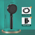 5 Modes Pressure Boost Shower Head Multifunction Adjustable Large Water Shower Nozzle Massage Bathroom Accessory Rain Shower Qme black-set