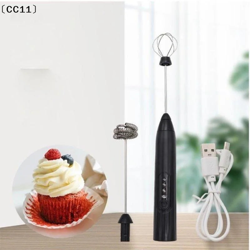 Rechargeable Handheld Electric Egg Beater 3 Speeds Stainless Steel Qme