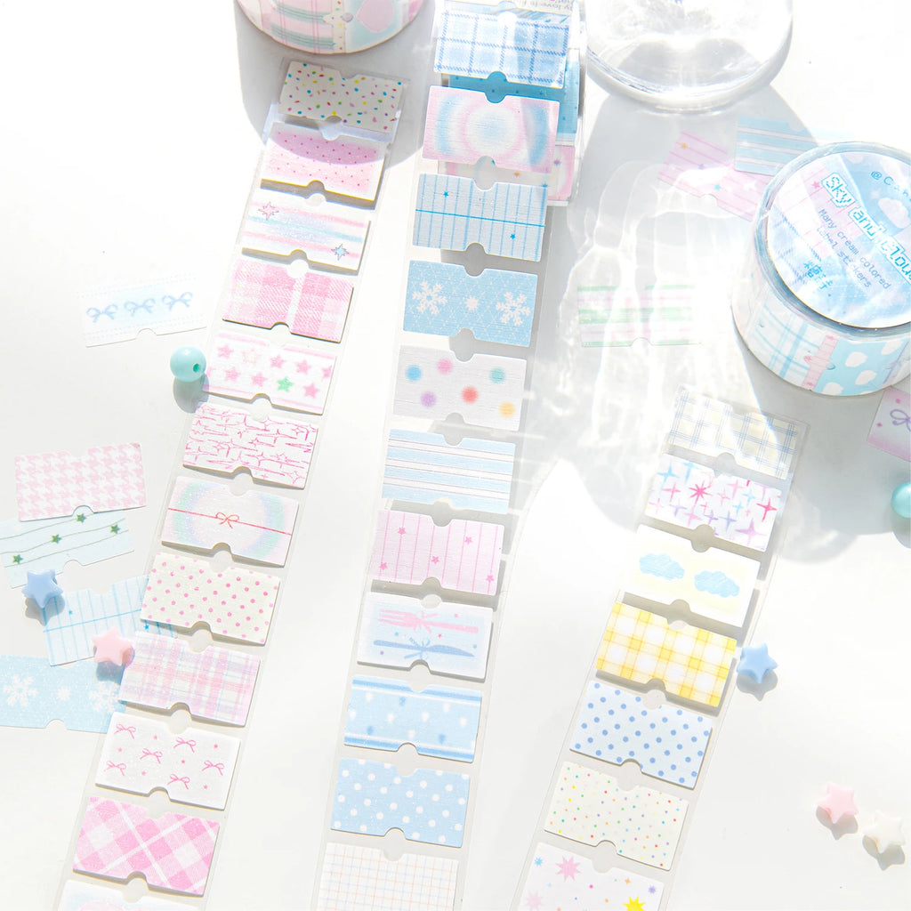1Roll Pastel Glitter Synthetic Paper Masking Tape Scrapbook Washi Tape DIY Stationery Journaling Supplie Notebook Decoration Qme