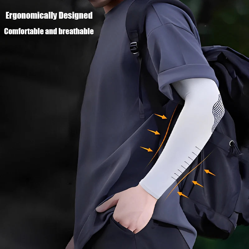 Ice Sleeves Men's Sun Protection UV Long Loose Summer Sports Cycling Qme