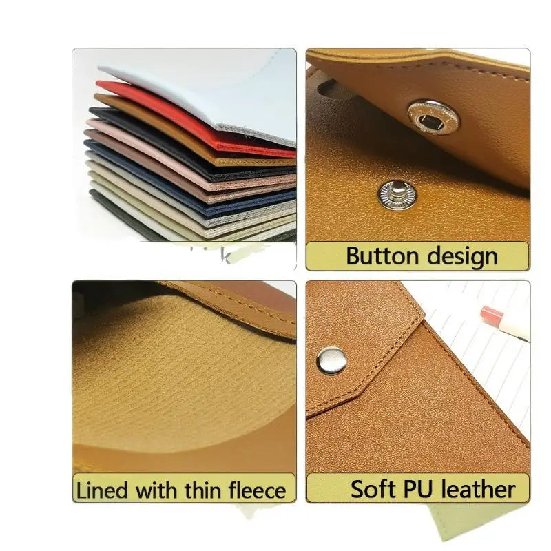 PU Leather Pencil Case Storage Bag Student Glasses Portable Qme