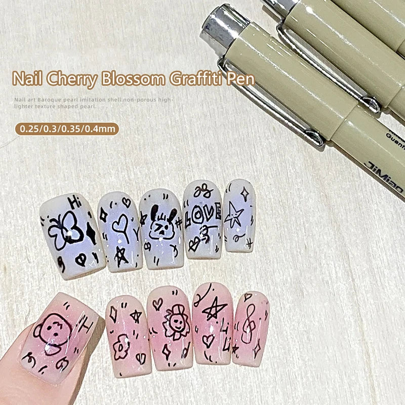 Waterproof Nail Art Graffiti Line Pen Gel Painting Wire Drawing Qme