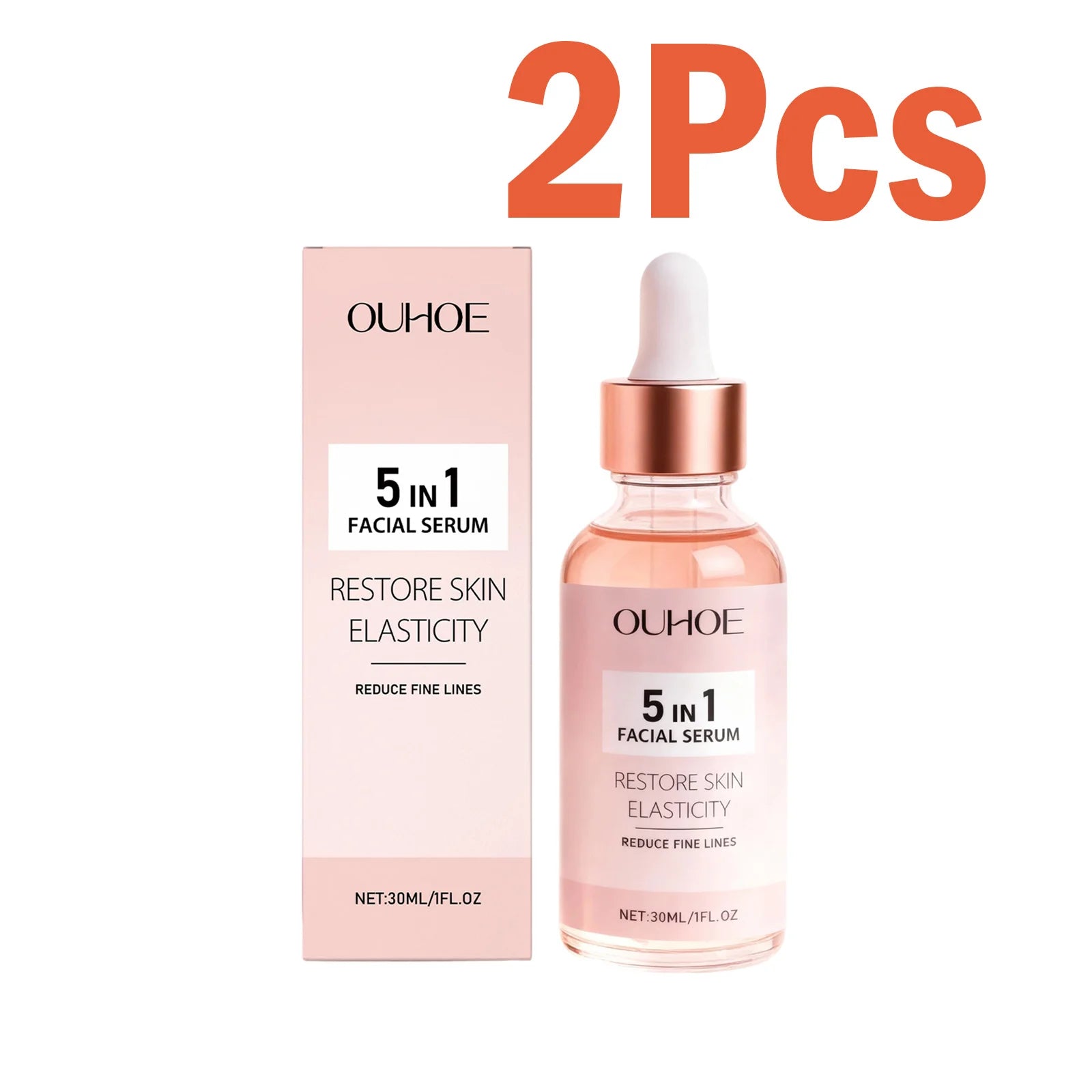 5 IN 1 Face Serum Vitamin C Niacinamide Facial Serum Brightening Anti-Aging Dark Spot Corrector Hyaluronic Acid Hydrating Serum Qme 2 x 30ml Boxed