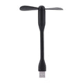 USB Small Fan Flexible Bendable Fan for Power Bank Laptop PC AC Charger Portable Hand Cool Mini Fan Summer Gadgets Qme Black