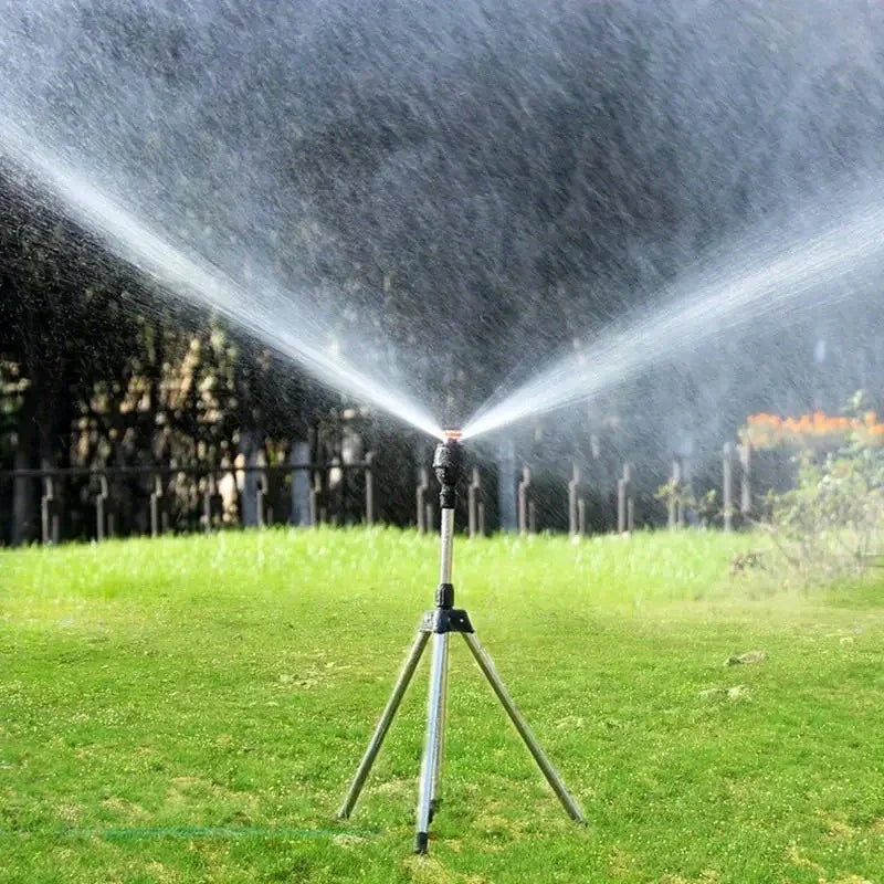 360 Rotary Irrigation Tripod Lawn Garden Sprinkler Telescopic Support Qme